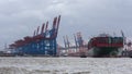 Port of Hamburg on the river Elbe in Hamburg, Germany Royalty Free Stock Photo