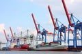 Port of Hamburg on the river Elbe, the largest port in Germany Royalty Free Stock Photo