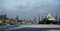 Port of Hamburg in the Winter