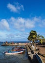 Port in Hanga Roa on Easter Island, Chile Royalty Free Stock Photo