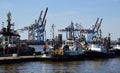 Port in the Hanse Town Hamburg Royalty Free Stock Photo