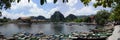Port harbor boat for vietnamese people and foreign travelers use service travel visit Tam Coc Bich Dong or Halong Bay on Land with