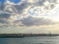 Port of Heraklion, Crete. Sky with clouds.