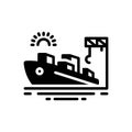 Black solid icon for Port, seaport and harbor