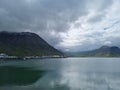 Port of Isafjordur - landscape on a cloudy day - Iceland Royalty Free Stock Photo
