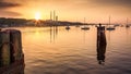 Port Jefferson marina at sunset Royalty Free Stock Photo