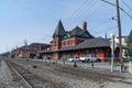 A landscape view of the historic Port Jervis station. Built in 1892 as a passenger station