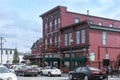 Port Jervis, NY - USA - April 10,2021: Three quarter view of the historic Erie Hotel and Restaurant in downtown Port Jervis,New