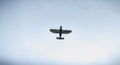 Small passenger plane flying over Isle of Yeu near France Royalty Free Stock Photo