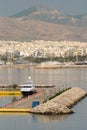 Port of Kastella at Piraeus with a boat in it. Royalty Free Stock Photo