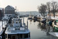 Port of Klaipeda city in winter, Lithuania