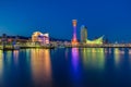 Port of Kobe skyline at night in Kansai, Japan