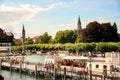 The port of Konstanz on Constance lake Royalty Free Stock Photo