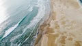 Port-la-Nouvelle beach landscape, drone aerial view, panorama, Occitanie region, France