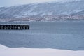 Port landing pier in Tromso Royalty Free Stock Photo