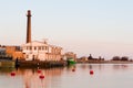 Port landscape in sunset