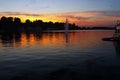 Port of Lappeenranta, Finland at sunset. Royalty Free Stock Photo