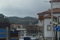 Port Of Lekeitio With Its Boats Moored By The Temporal Hugo At The Background Views Of The Buildings Of This Presious Town. March