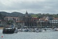 Port Of Lekeitio With Its Boats Moored By The Temporal Hugo At The Background Views Of The Buildings Of This Presious Town. March