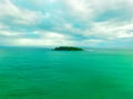 Port Limon - sea and small island in Costa Rica