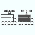 Port line and glyph icon. Dock vector illustration isolated on white. Dockside outline style design, designed for web