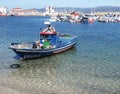 Fishing port and marina in the estuary. In Galicia Northwest Spain