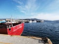 Fishing port and marina in the estuary. In Galicia Northwest Spain