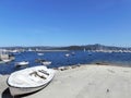 Fishing port and marina in the estuary. In Galicia Northwest Spain