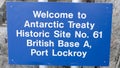 Port Lockroy British Antarctic station sign, Antarctica