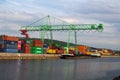 Port Logistics with Containers Royalty Free Stock Photo