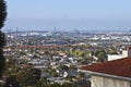 Port of Long Beach California and industrial area.