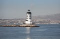 Port of los Angeles Long Beach lighthouse on the sea Royalty Free Stock Photo