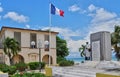 Port Louis, Guadeloupe, France - may 10 2010 : old courthouse and the war memorial