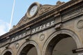 Detail of the facade of the historical main post office building in Port Louis, Mauritius island.