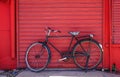 Vintage bicycle against old brick wall Royalty Free Stock Photo