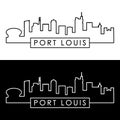 Port Louis skyline. Linear style.
