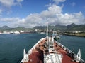 Port-Louis view from ship on Mauritius island