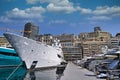 Port with luxury yacht and sailboats in Monaco Royalty Free Stock Photo