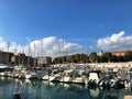 Yachts and boats at Port of Nice, Cote d`Azur, France Royalty Free Stock Photo