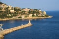 Port Lympia lighthouse panorama, Nice, France Royalty Free Stock Photo