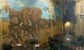 Beautifully painted Mural in the dining room of Port Lympne Mansion House, Kent