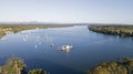 Port Macquarie and the hastings river car ferry.