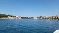 Port Makarska with ferryboat - Middle Dalmatia on Adriatic sea Royalty Free Stock Photo