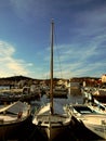 Port, marina, many, boats, island, life, sea, boat, beauty Royalty Free Stock Photo