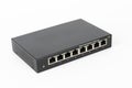 8-port 10 or  100 Mbps Fast Ethernet switch.  Components to create a small network Royalty Free Stock Photo