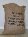 Port Moresby, New Guinea - august 29 2020 : coffee beans bag