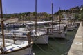 Port in the morning, yachts moored in a row.port . Sardinia island Royalty Free Stock Photo