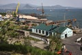 Port in Nakhodka. Primorsky Krai. Russia