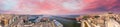 Port of Naples at sunset, panoramic aerial view from a drone viewpoint, Italy Royalty Free Stock Photo