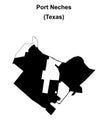 Port Neches outline map Royalty Free Stock Photo